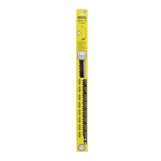 STANLEY 1-15-382 saw blade in yellow packaging, product photography, front angle with visible branding.