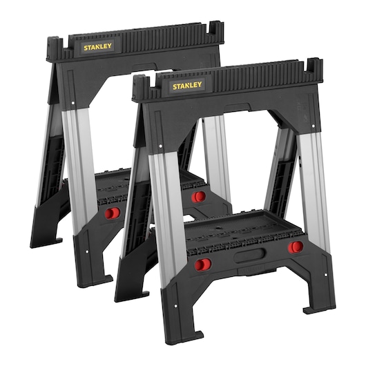 1-92-980 STANLEY® FATMAX® Folding Adjustable Height Metal Sawhorse (Pair), 1,135kg Max. Capacity, main image