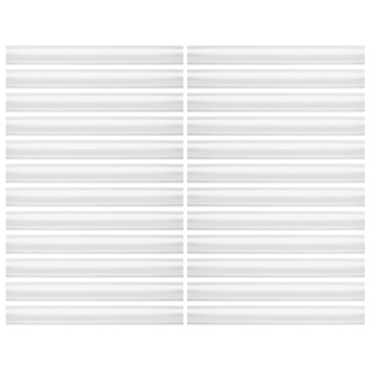 STANLEY 1-GS20DT set of twenty white plastic diffuser tubes, top view, photography product on white background.