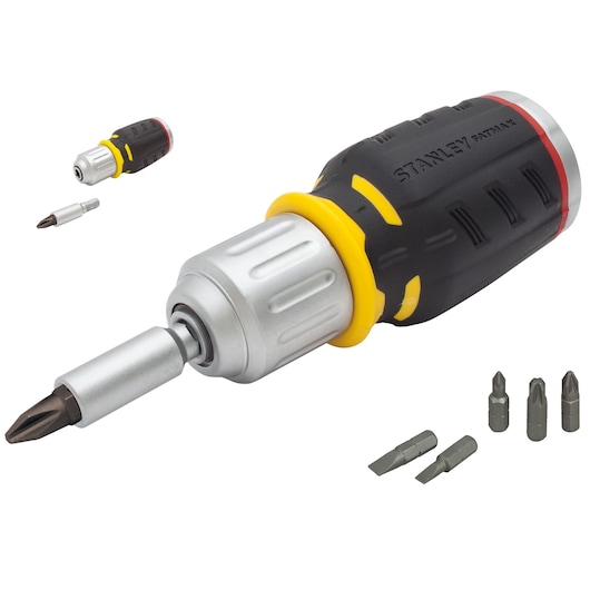 STANLEY FATMAX Skrutrekker med skralleskraft, 6 stk bits