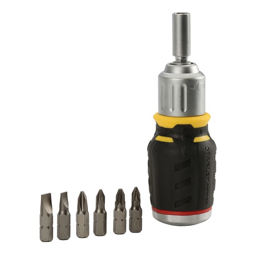 STANLEY FATMAX Skrutrekker med skralleskraft, 6 stk bits