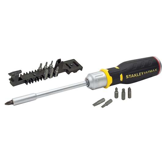 STANLEY FATMAX Skrutrekker med skralleskraft med 12 stk. bits