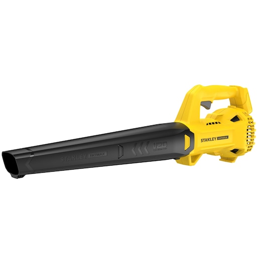 STANLEY SFMCBL714B-XJ cordless leaf blower, yellow and black, side angle on white background.