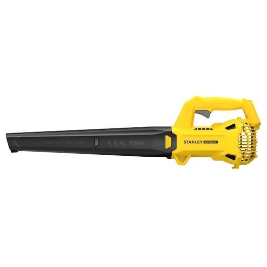 STANLEY SFMCBL714B-XJ leaf blower, yellow and black, side view on white background.