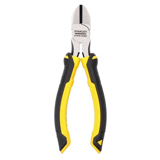Stanley STHT0-74362 diagonal cutting pliers with black and yellow handles, tool for cutting wires.