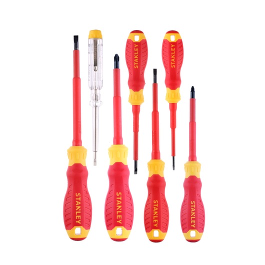 STANLEY® VDE skrutrekkere Pozidriv spor og tester sett med 7 stk.