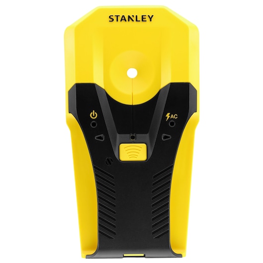 STANLEY STHT77588-0 wall scanner front angle, yellow and black with control buttons.