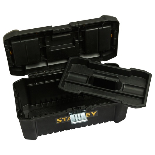 STANLEY toolbox for photography, open, with tray. SKUs: STST1-75518-KR, STST1-75518.